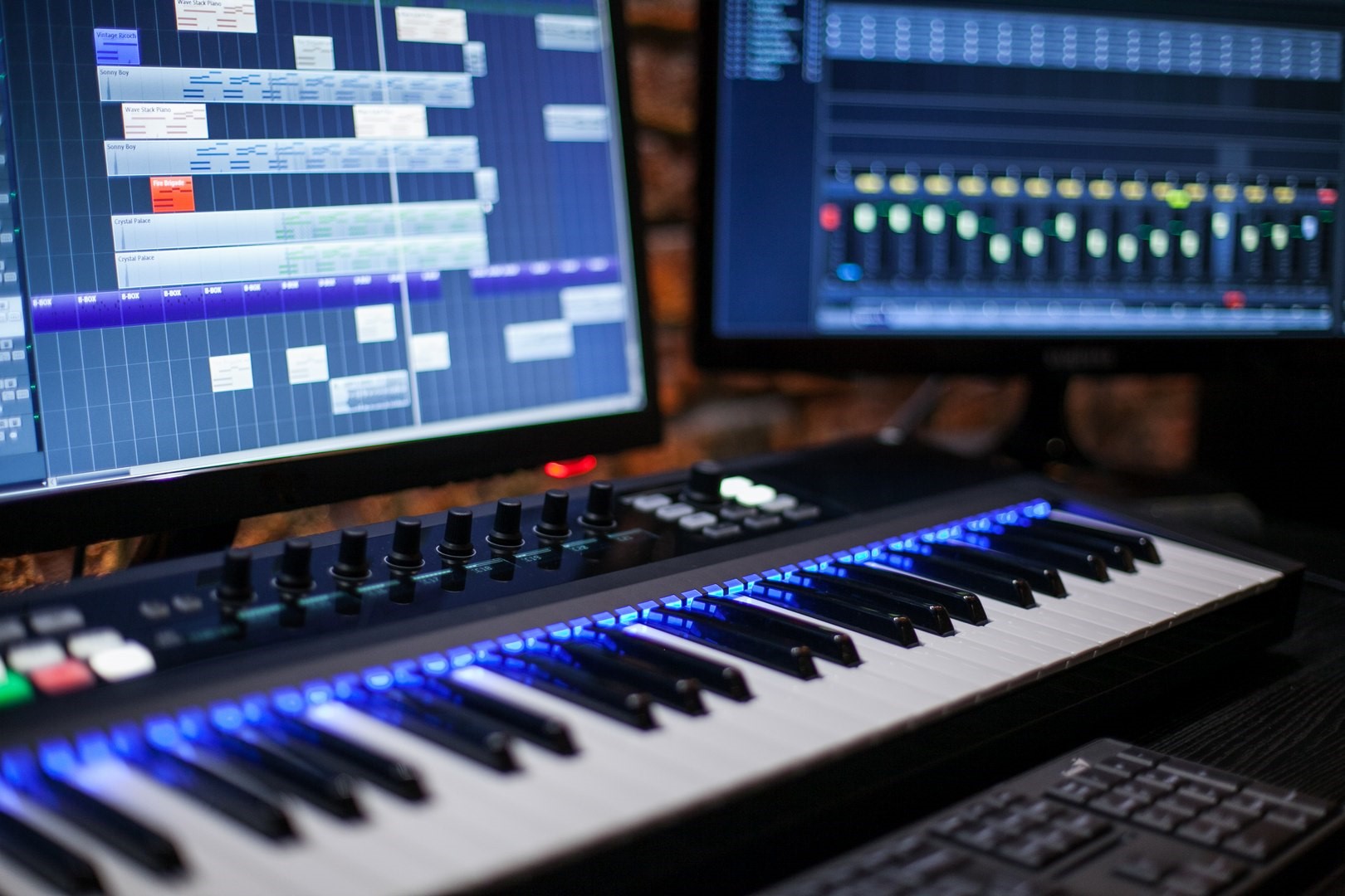 My Denon headphones in use.